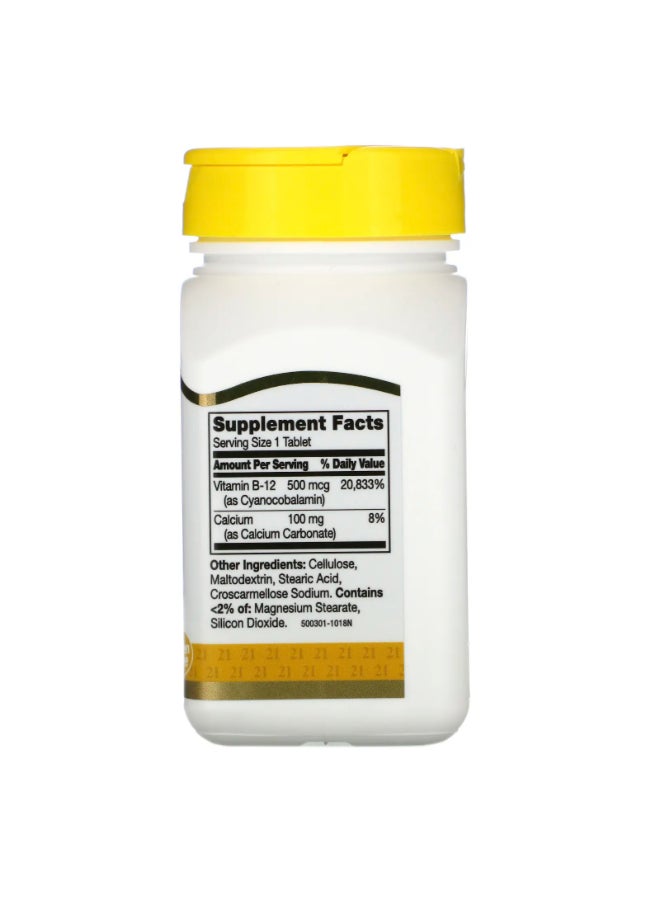 21st Century B-12 Vitamin Supplement 500 mcg - 110 Tablets - Image 2